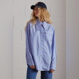 Damson Madder Kendall Blue Striped Button Down Shirt - New with Tags